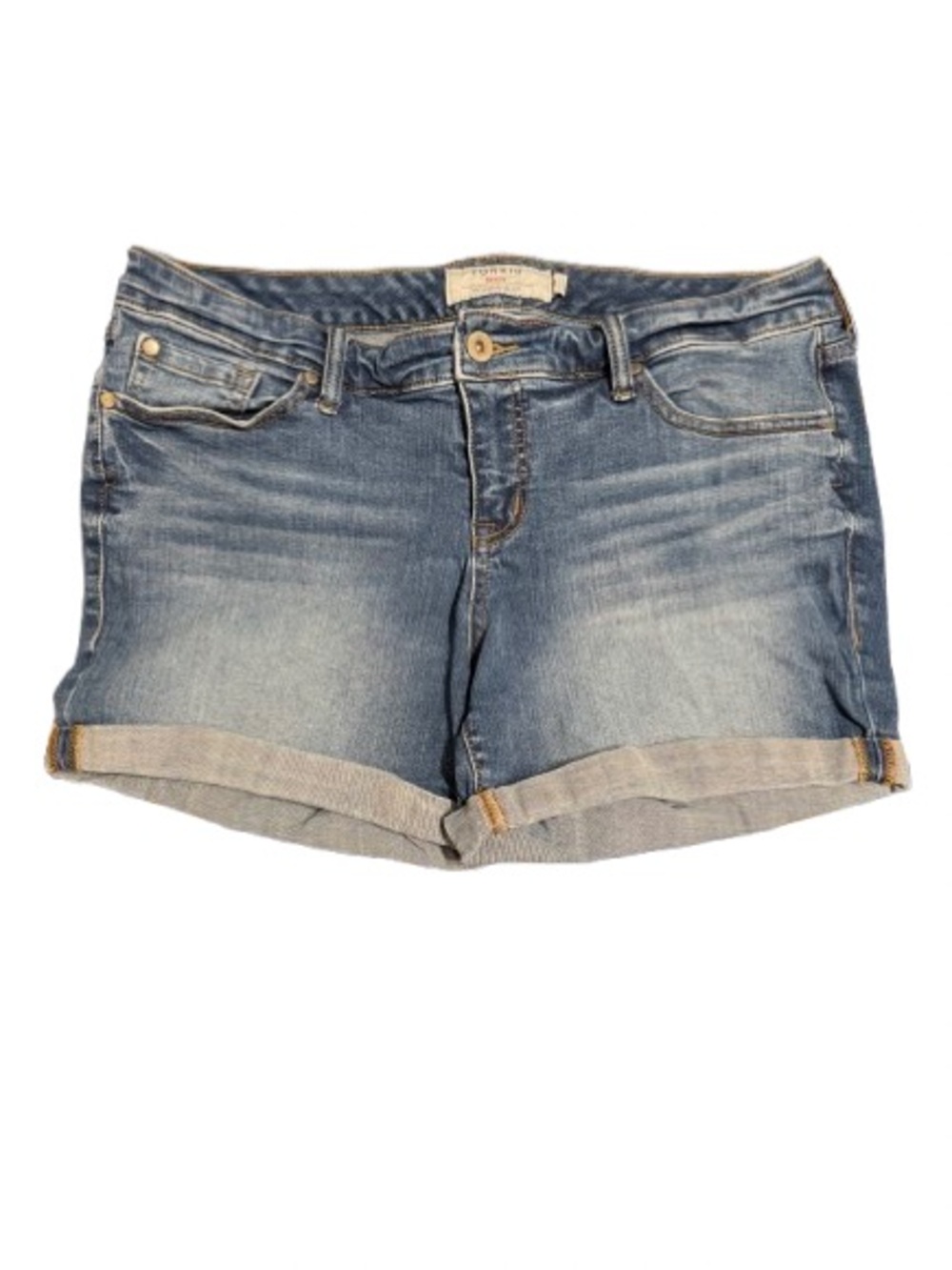 Torrid Denim Shorts Size 14 Mid Rise Cuffed Stretch Jean Shorts